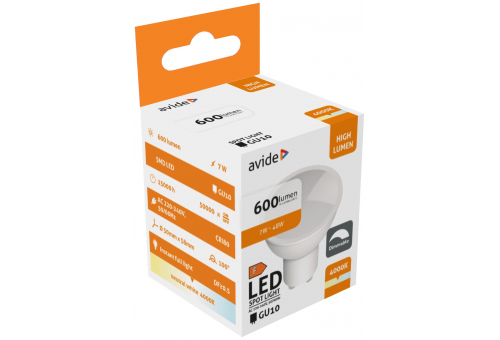 LED Spot Plástico Com controlo da intensidade de luz 7W GU10 NW