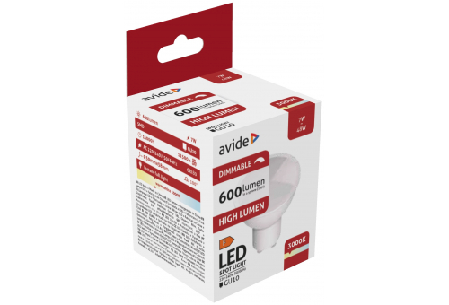LED Spot Plástico Com controlo da intensidade de luz 7W GU10 WW