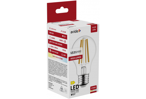 LED Filament Globo 10.5W E27 A65 WW High Lumen