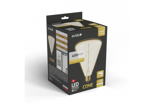 Avide LED Jumbo Filament Cone Amber 4.9W E27 2200K Fényerőszabályzós