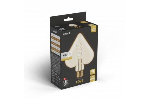 Avide LED Jumbo Filament Love Amber 4.9W E27 2200K Fényerőszabályzós