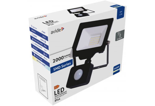 LED Refletor Slim SMD 20W CW Com sensor de movimento PIR