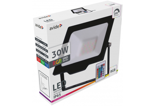 LED Refletor Slim SMD 30W RGB IR com telecomando