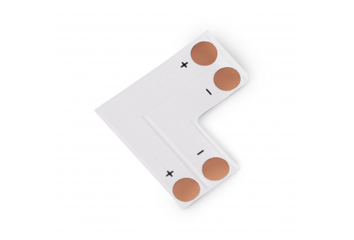 Avide LED Szalag 12-24V L sarok elem, forr.mentes, fehér-2eres, 8mm (10 db-os csom.)