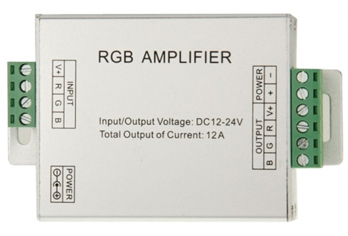 Fita LED 12V 144W RGB Amplificador de sinal