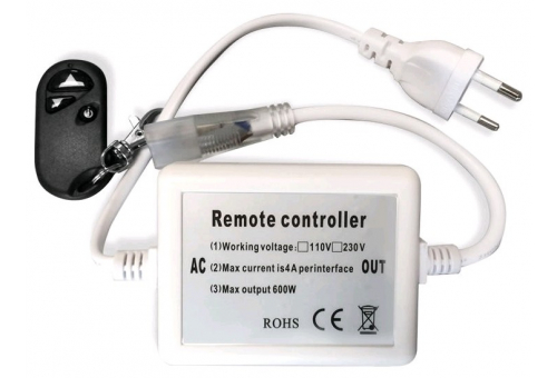 Fita LED 220V 600W Controlo da intensidade de luz 3528 SMD De rádio Telecomando e controlo