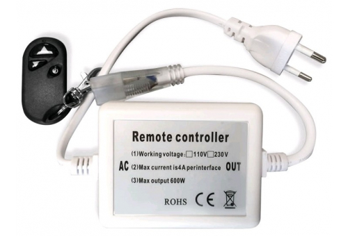 Fita LED 220V 600W Controlo da intensidade de luz 5050 SMD De rádio Telecomando e controlo
