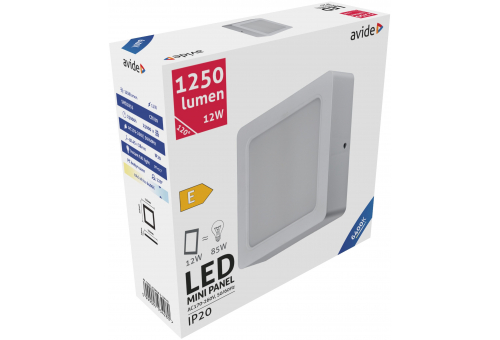 LED Pode ser montado na parede Quadrado Luz de teto Plástico 12W CW
