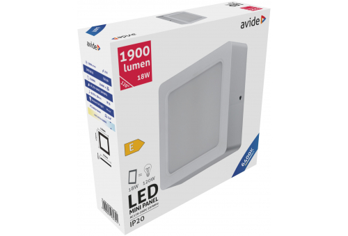 LED Pode ser montado na parede Quadrado Luz de teto Plástico 18W CW