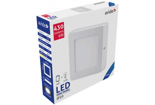 LED Pode ser montado na parede Quadrado Luz de teto Alu 6W CW
