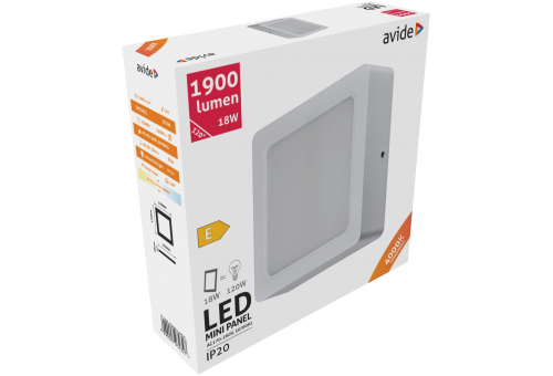 LED Pode ser montado na parede Quadrado Luz de teto Plástico 18W NW