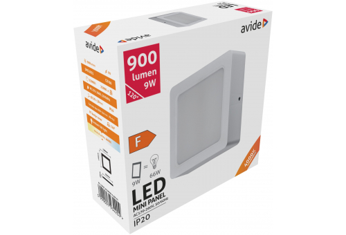 LED Pode ser montado na parede Quadrado Luz de teto Plástico 9W NW