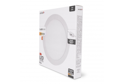 Avide LED Beépíthető Kerek Mennyezeti Lámpa ALU 18W CCT IP44/IP20