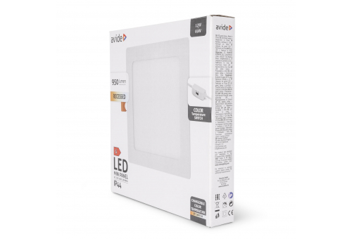 Avide LED Beépíthető Négyzetes Mennyezeti Lámpa ALU 12W CCT IP44/IP20