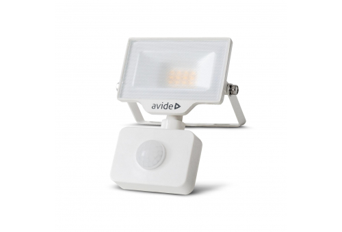 LED Frosted Flood Light Slim SMD 10W NW 4000K PIR White