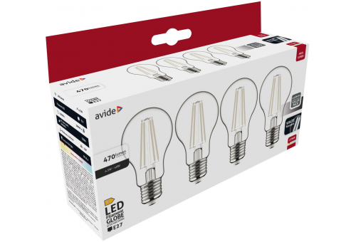 LED White Filament Globe 4.5W E27 WW 2700K-4er